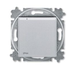 Levit®  6619H-A06997 70  zásuvka jednonásobná s ochranným kolíkem, s clonkami, s víčkem (IP44) titanová / kouřová černá ABB