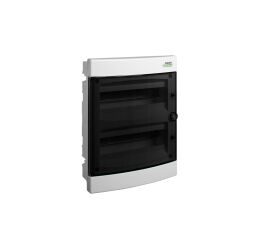 Plastová rozvodnice, průhledné dveře, pro montáž do dutých stěn, montáž pod omítku, IP40, 2 řady, 2x12 modulů  PNF-HW 24T *106168  Noark