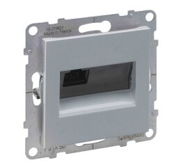 SUNO zásuvka 1-násobná RJ45 CAT.5E/UTP datová nestíněnná s beznástrojovým prémiov.modulem LCS3 barva hliník *721350 Legrand