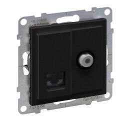 SUNO zásuvka RJ45 CAT.6 /UTP kombinovaná TV/S "F"s konektorem+datová nestíněnná barva černá *721462 Legrand