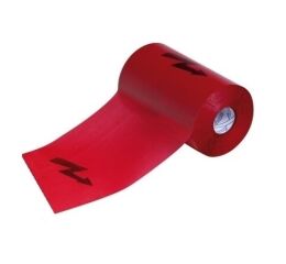 Folie výstražná 220x100m červená/blesk 611