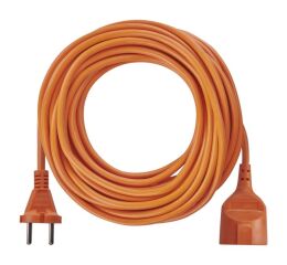 Dvoužilový pohyblivý přívod 20 m / 1 zásuvka / oranžový / PVC / 230 V / 1,5 mm2 *P01320R