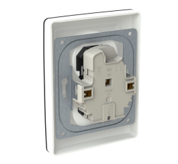 Zoni® 5513T-C02157 137 Zásuvka dvojnásobná s ochr. kolíky, s clonkami, s natočenou dutinou, matná černá / bílá 2CHT132157C4137 ABB