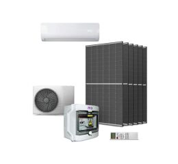 Sada klimatizace GETI GKH12K 3,5kW hybridní, 6x panel 450W, DC rozvaděč