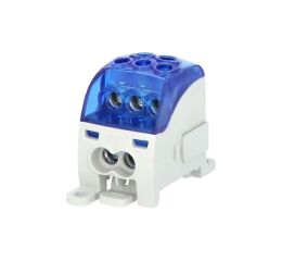 Blok pro rozdělení fází PDB 210, 1pól., 214A, 1000V, modrý/průhl. víko, na DIN *1006716 eleman