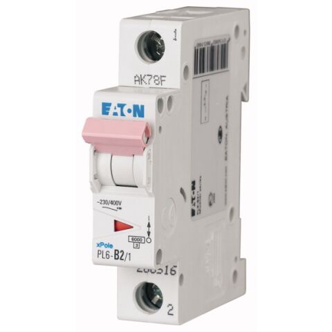 Eaton PL6-B2/1 Jistič PL6, char B, 1-pólový, Icn=6kA, In=2A *286516