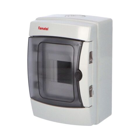 Skříň ACQUA 3904-T IP65,   4 mod., průhled. dveře, 217x141x105mm