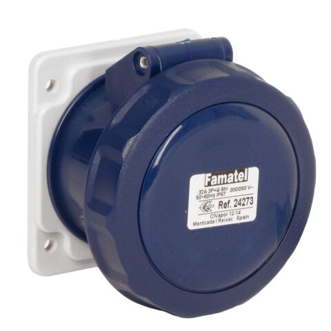 Zásuvka vestavná 24273 IP67/230V/32A/3P 6h, přímá - SpeedPRO Famatel