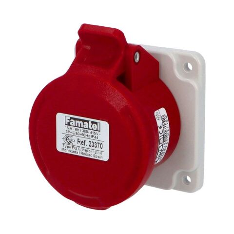 Zásuvka vestavná 23370 IP44/400V/16A/4P 6h, přímá - SpeedPRO Famatel
