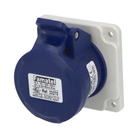 Zásuvka vestavná 23270 IP44/230V/16A/3P 6h, přímá - SpeedPRO Famatel