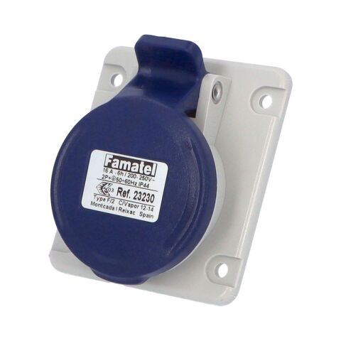 Zásuvka vestavná 23230 IP44/230V/16A/3P 6h, šikmá 10° - SpeedPRO Famatel
