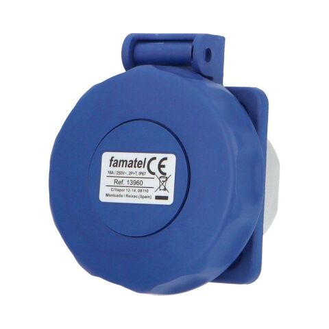 Zásuvka vestavná 13960 IP67 SCHUKO 230V/16A (s postranními ochrannými kontakty) Famatel