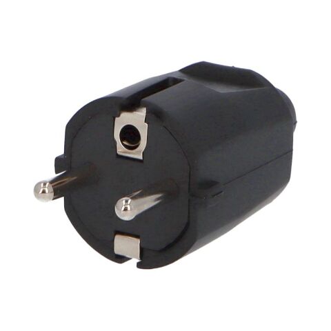 Vidlice 1105-N IP20/230V/16A - domovní, PVC, černá Famatel