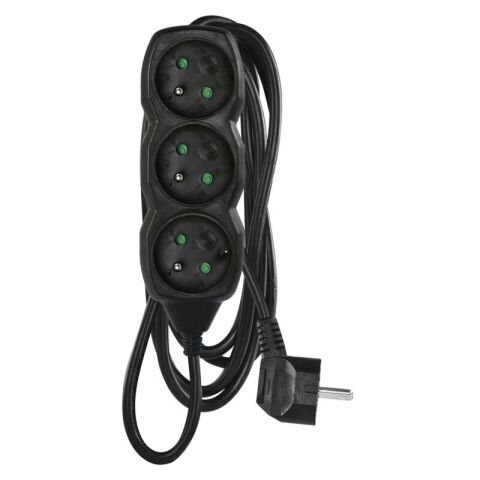 PRODLUŽKA 3Z 3M 1,5MM ČERNÁ *PC0313R emos