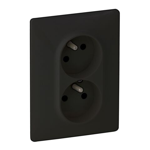 Valena LIFE zásuvka 2-násobná 2P+T s clonkami barva černá *756376 Legrand