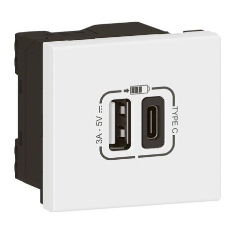 MOSN NABÍJ.USB A+C 15W BÍLÁ  *077570L Legrand