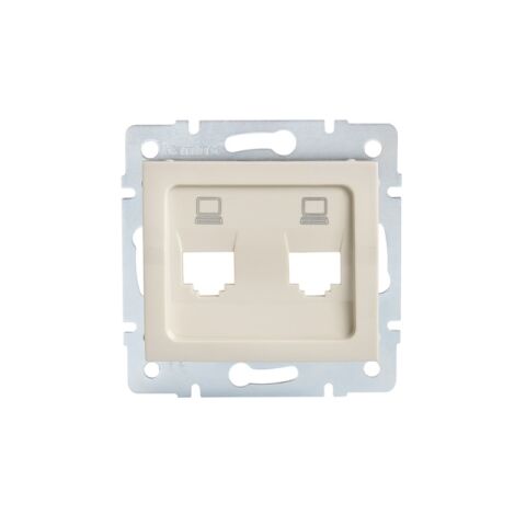 Adaptér LOGI datové zásuvky 2xRJ45 barva krémová 25937 Kanlux