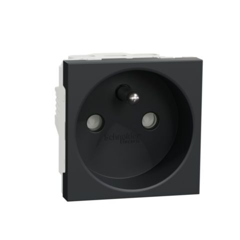 Unica - Zásuvka 250V/16A 2P+E, clonky, šroubová, Antracit *NU303954E