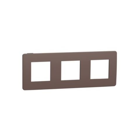 Unica Studio Color - Krycí rámeček trojnásobný, Chocolate/Černý *NU280617