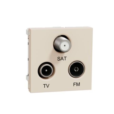 Unica - Zásuvka R/TV/SAT s F-konektorem koncová, 2M, Béžová *NU345044