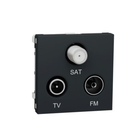 Unica - Zásuvka R/TV/SAT s F-konektorem koncová, 2M, Antracit *NU345054