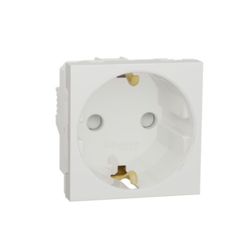 Unica - Zásuvka SCHUKO 2P+E 250V/16A, clonky, šroubová, Bílá *NU303718