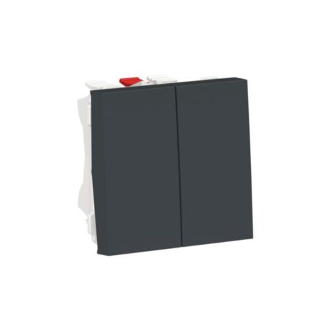 Unica - Přepínač dvojitý střídavý řazení 6+6 (5b), Antracit *NU321354