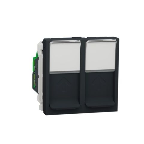 Unica - Zásuvka datová 2xRJ45 Kat.5e UTP, 2M, Antracit *NU342054