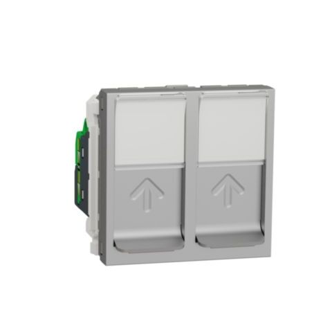 Unica - Zásuvka datová 2xRJ45 Kat.6 STP, 2M, Aluminium *NU342630