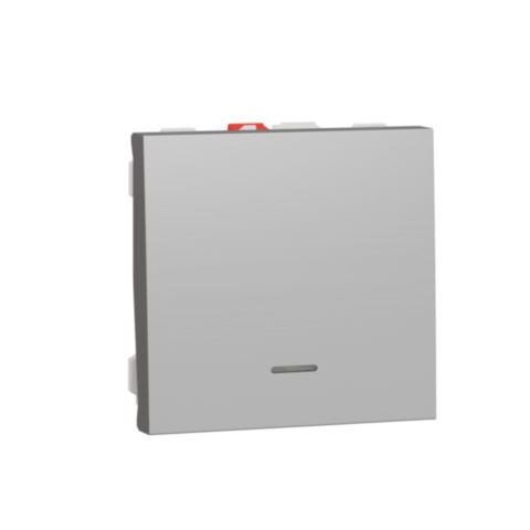 Unica - Tlačítko s orientační kontrolkou řazení 1/0So, 2M, Aluminium *NU320630N