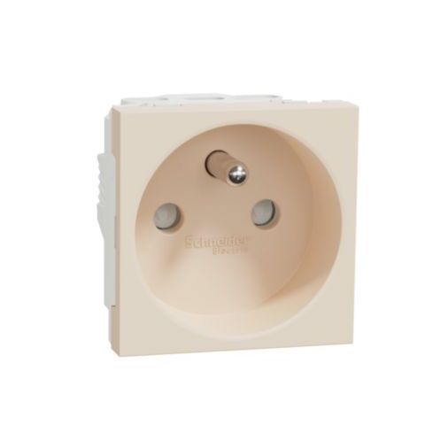 Unica - Zásuvka 250V/16A 2P+E, clonky, šroubová, Béžová *NU303944E