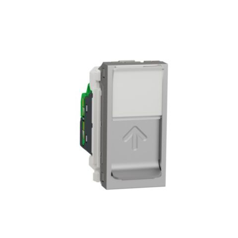 Unica - Zásuvka datová 1xRJ45 Kat.5e UTP, 1M, Aluminium *NU341030
