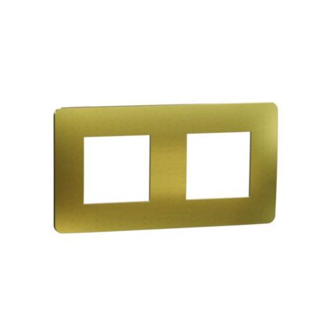 Unica Studio Metal - Krycí rámeček dvojnásobný, Gold/Bílý *NU280459M