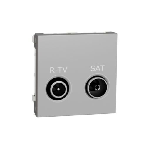 Unica - Zásuvka TV-R/SAT individuální 2 dB, 2M, Aluminium *NU345430