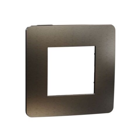 Unica Studio Metal - Krycí rámeček jednonásobný, Dark Aluminium/Černý *NU280253M