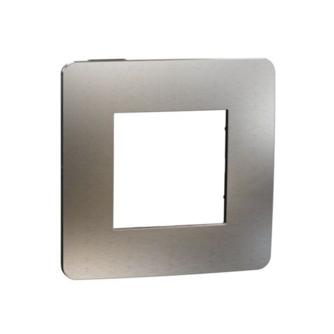 Unica Studio Metal - Krycí rámeček jednonásobný, White Aluminium/Černý *NU280256M