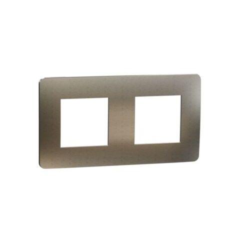 Unica Studio Metal - Krycí rámeček dvojnásobný, Bronze/Bílý *NU280450M