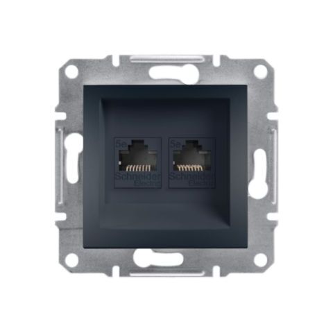 Asfora - Zásuvka datová 2xRJ45, kat.5e UTP, antracit *EPH4400171 Schneider electric