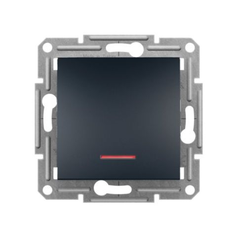 Asfora - Spínač jednopólový orientační kontrolka řazení 1So, bezšroubový, antracit *EPH1400171 Schneider electric