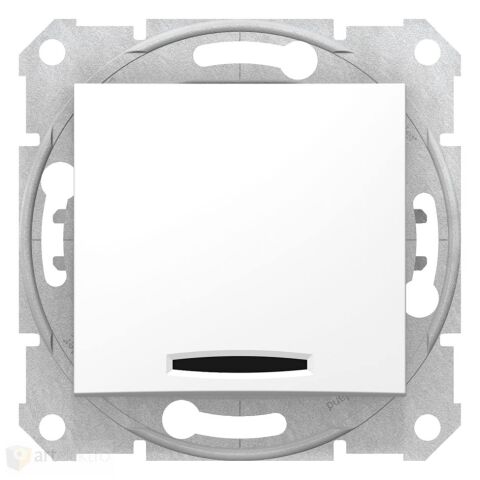 Sedna - Ovládač tlačítkový s orientační kontrolkou, ř. 1/0So, polar , SDN1600121 Schneider electric