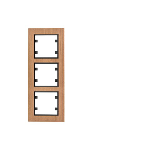 Hager WL9135 Rámeček 3-násobný svislý, lumina passion, dřevo buk