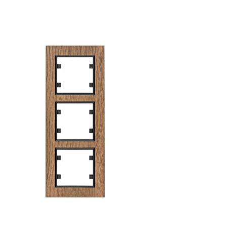 Hager WL9136 Rámeček 3-násobný svislý, lumina passion, dřevo černý dub