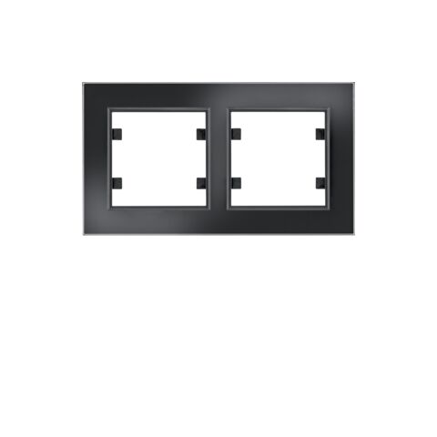 Hager WL9221 Rámeček 2-násobný vodorovný, lumina passion, černé sklo