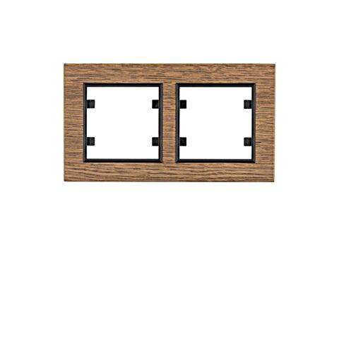 Hager WL9226 Rámeček 2-násobný vodorovný, lumina passion, dřevo černý dub