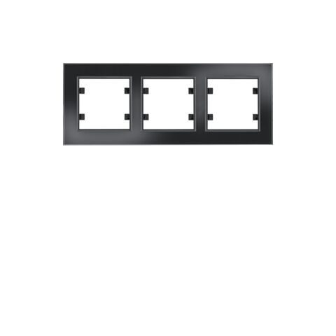 Hager WL9231 Rámeček 3-násobný vodorovný, lumina passion, černé sklo