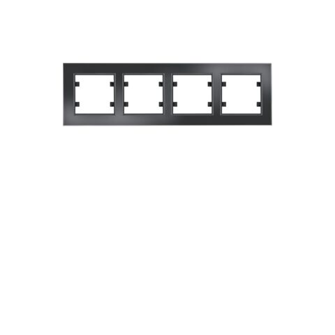 Hager WL9241 Rámeček 4-násobný vodorovný, lumina passion, černé sklo