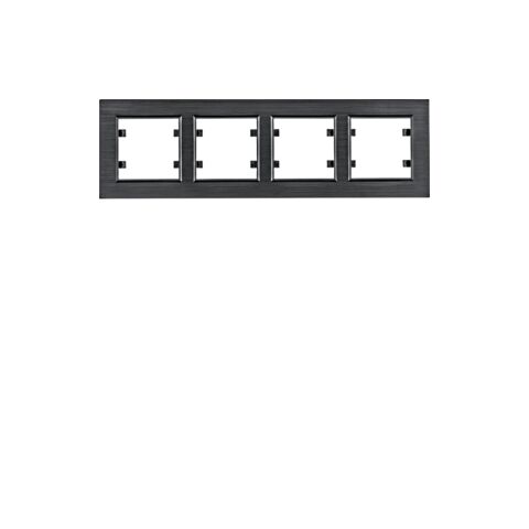 Hager WL9243 Rámeček 4-násobný vodorovný, lumina passion, Alu černá