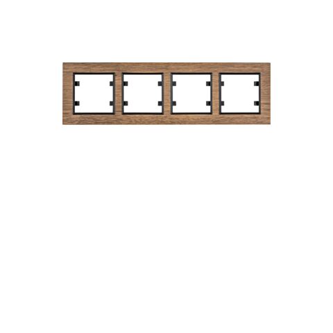 Hager WL9246 Rámeček 4-násobný vodorovný, lumina passion, dřevo černý dub