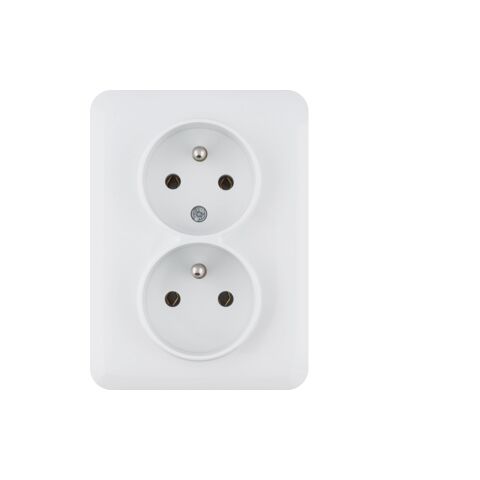 Hager WL1270 Dvojzásuvka s ochranným kolíkem kompletní, Lumina, 16 A/250 V~, bílá, Lumina