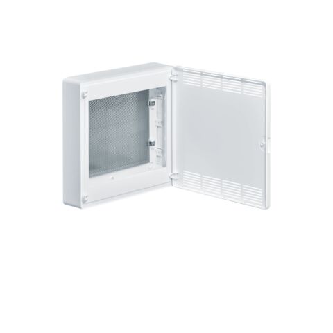 Hager VS218PZF Rozvodnice golf multimediální nástěnná, 2 řadá, perf. bílé plastové dveře